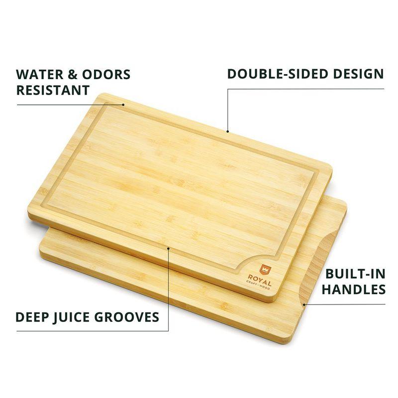 Royal Craft Wood Bamboo Cutting Board Set of 5