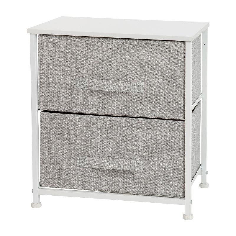 Gray and White Cast Iron Frame 2-Drawer Storage Stand