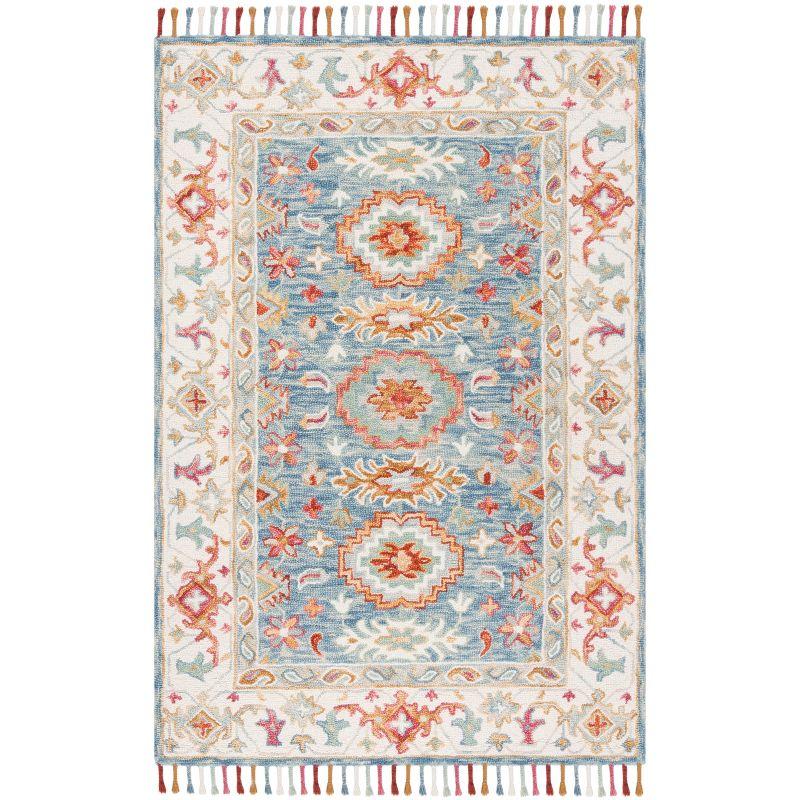 Aspen APN117 Hand Tufted Indoor Area Rug - Blue/Ivory - 9'x12' - Safavieh