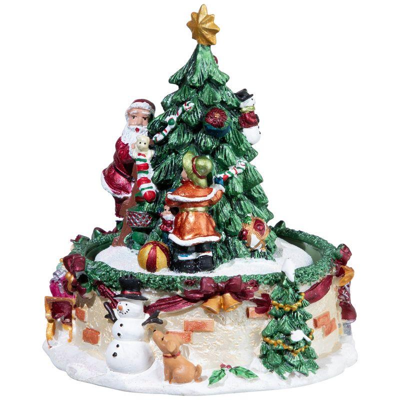 Northlight Seasonal 5.5" Musical Santa Claus and Christmas Tree Winter Scene Rotating Tabletop Decoration