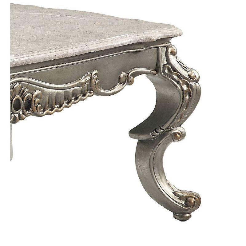 52" Miliani Coffee Table Natural Marble Top and Antique Bronze Finish - Acme Furniture: Chic Rectangular Design, No Assembly Required