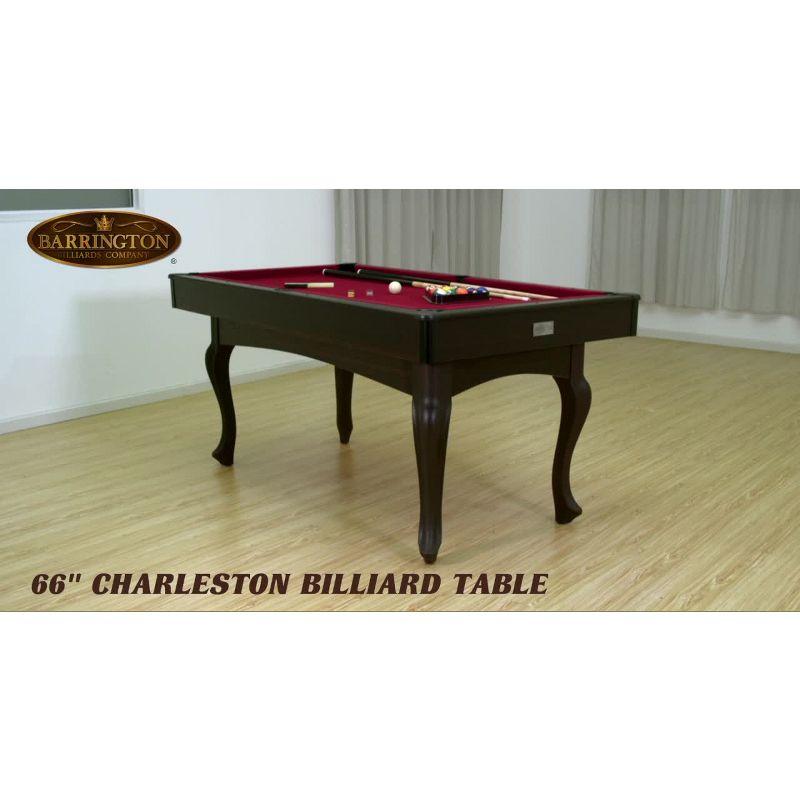 Barrington 66" Charleston Billiard Table With Ball And Cue Stick Set