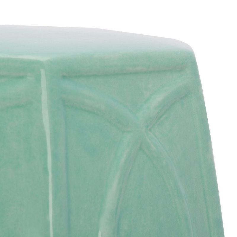 Kameko Ceramic Garden Stool - Blue - Safavieh.