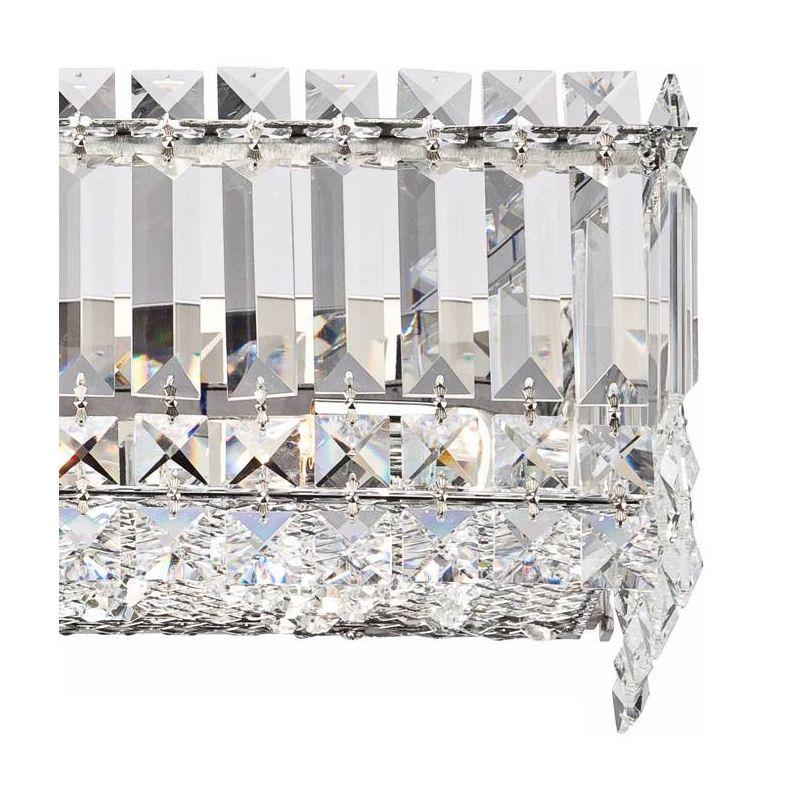 Possini Euro Design Crystal Columns Modern Wall Light Chrome 23" Light Bar Fixture for Bedroom Bathroom Vanity Reading Living Room Hallway House Home