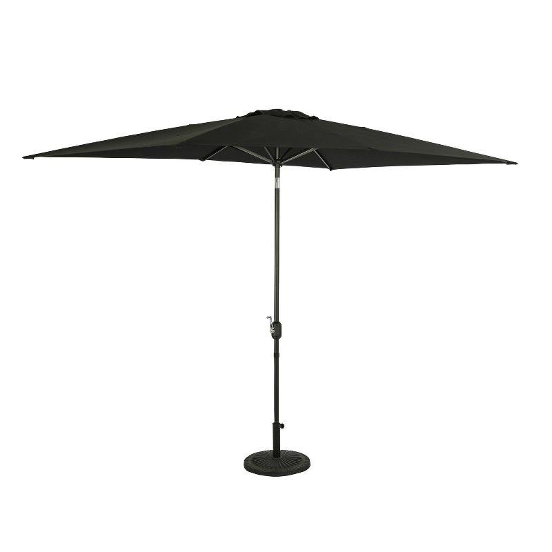 Island Umbrella 10' x 6.5' Rectangular Bimini Market Patio Umbrella Black: Weather-Resistant, Steel Frame, Crank Handle