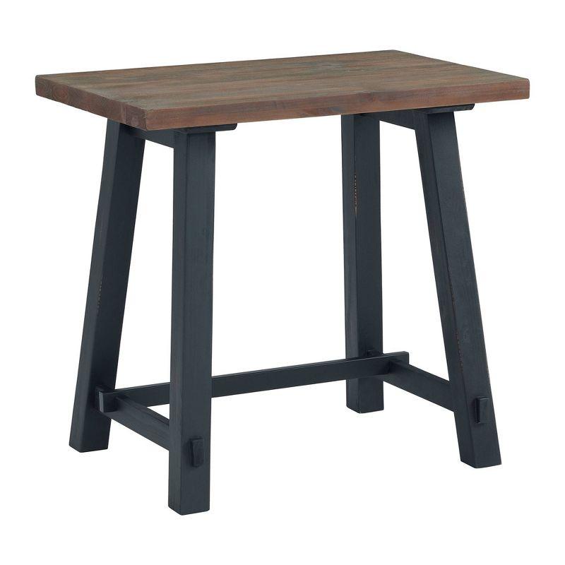 32" Small Adam Solid Wood Desk Rustic Natural - Alaterre Furniture: Industrial Sawhorse Leg, Pine Surface