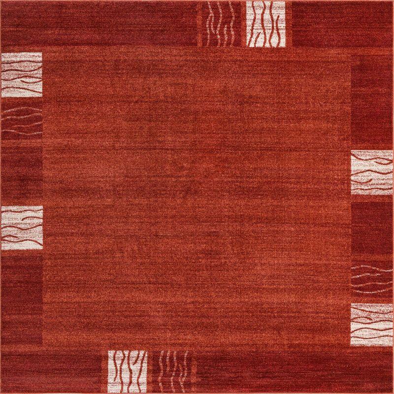 Unique Loom Del Mar Collection Area Rug - Sarah (7' 10" Square Terracotta/Rust Red)