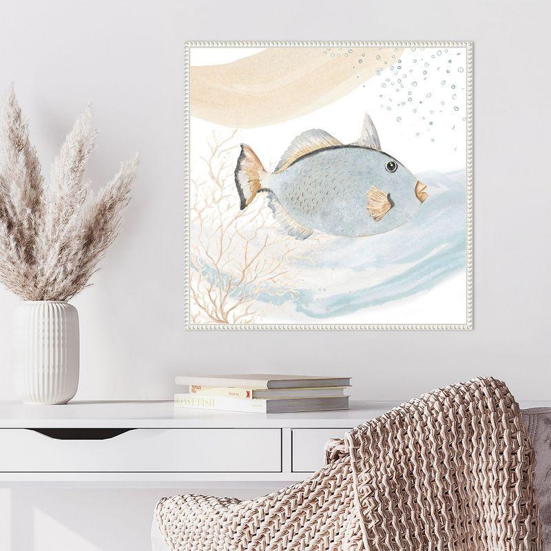 Amanti Art Ocean Oasis Waves Blue Fish by Patricia Pinto Canvas Wall Art Print Framed 22 x 22-in.