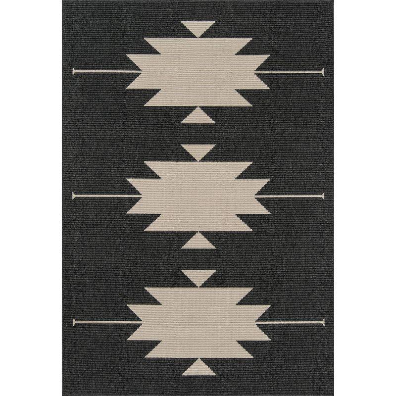 Baja Charcoal 20" Rectangular Indoor-Outdoor Geometric Rug