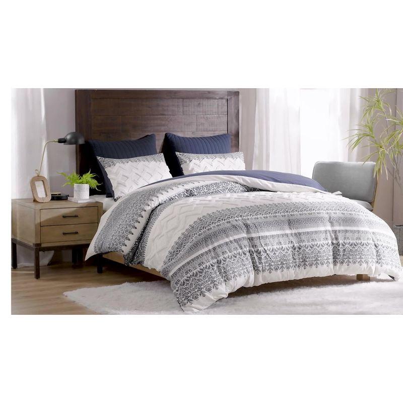 INK+IVY Mila 3 Piece Cotton Comforter Set with Chenille Tufting