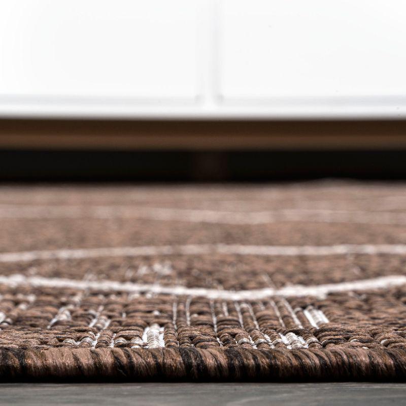2'x10' Carwa Diamond Trellis Indoor/Outdoor Runner Rug, Brown/Beige - JONATHAN Y