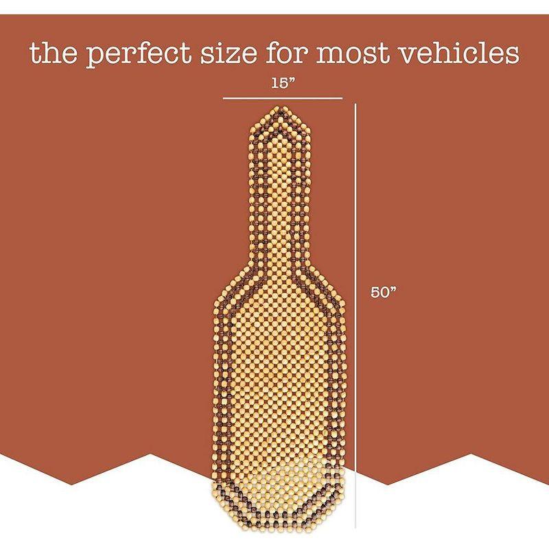 Zone Tech Wood Beaded Seat Cushion - Premium Quality Car Massaging Double Strung Wood Beaded Seat Cover for Stress Free all Day!
