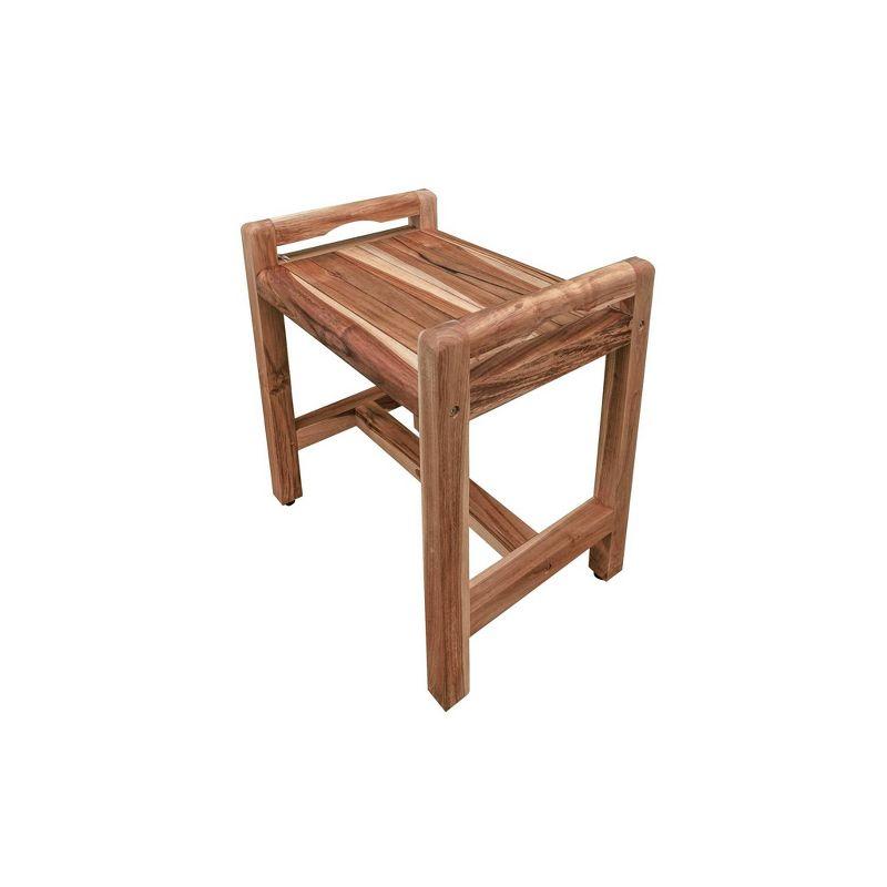 20" Eleganto ED982 Wide Teak Shower Bench with Handles - EcoDecors