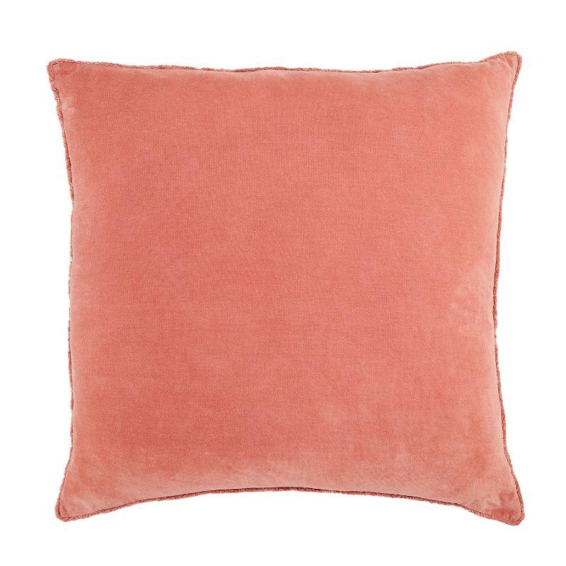 26"x26" Oversized Sunbury Poly Filled Square Throw Pillow Pink - Jaipur Living: Fringe-Trimmed, Cotton Knit, Zipper Closure