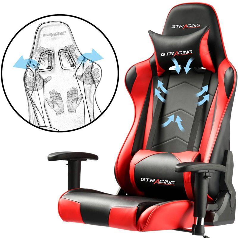 Gaming Office Chair PU Leather with Adjustable Headrest and Lumbar Pillow - GTRACING