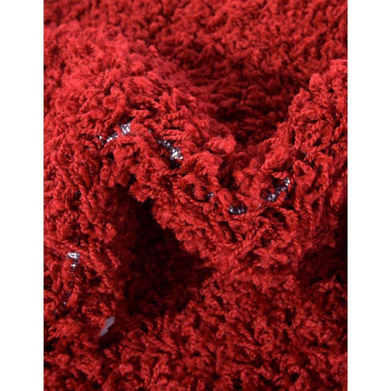 Unique Loom 3' 3 x 3' 3 Solid Shag Cherry Red Area Rug