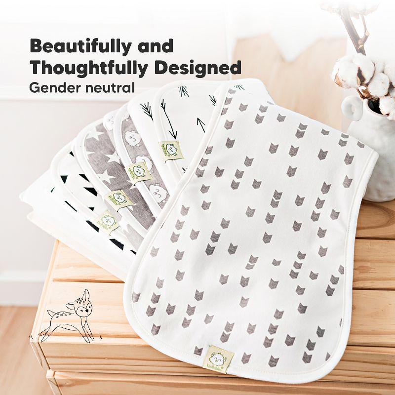 KeaBabies 5pk Urban Baby Burp Cloths, Organic Burping Cloth for Babies, Burp Rags for Baby Girls, Boys  (Soft White)
