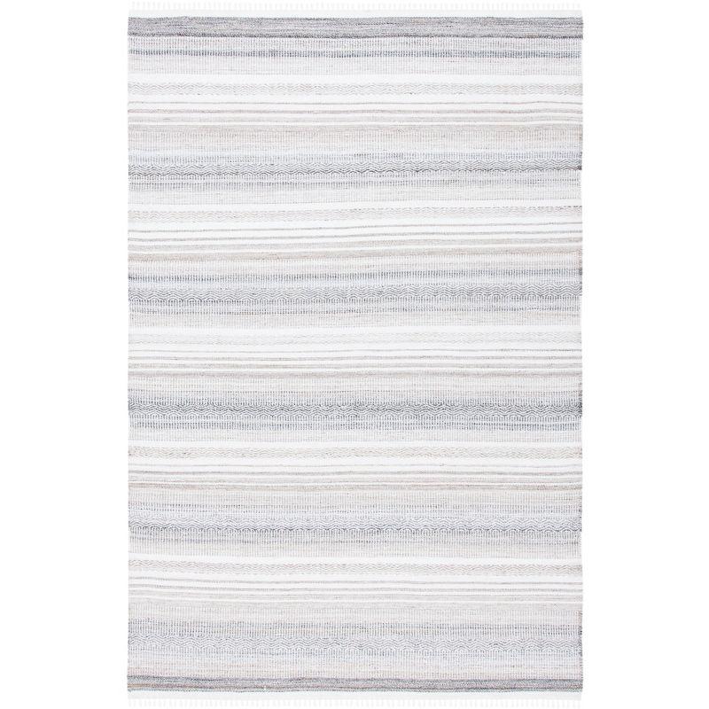 Kilim KLM275 Hand Woven Area Rug - Ivory/Charcoal - 4'x6' - Safavieh.
