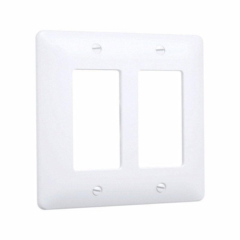 TayMac Masque 5000 Series Textured White 2 gang Plastic Decorator Wall Plate 1 pk