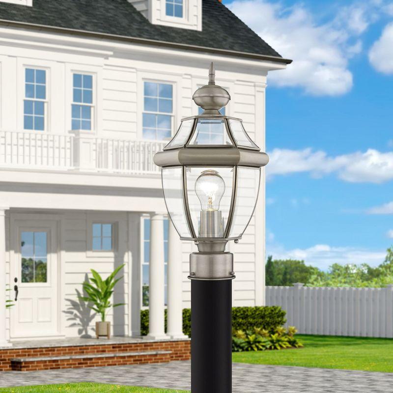 Lighting Lumens Outdoor Post Lantern Pendant Lighting Fixture - with Clear Glass Shade