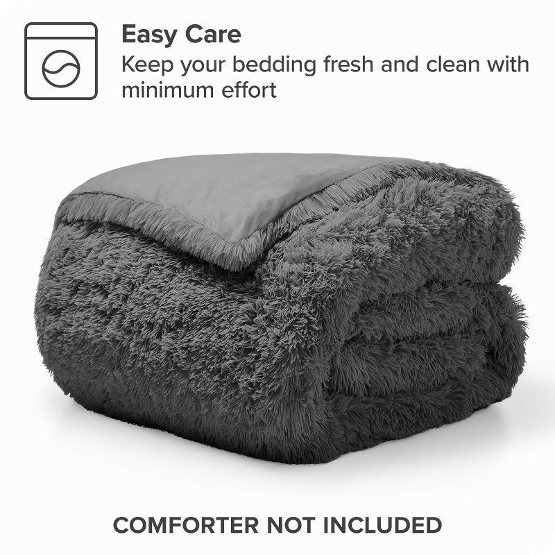 Bare Home Shaggy Fleece Plush Duvet Cover