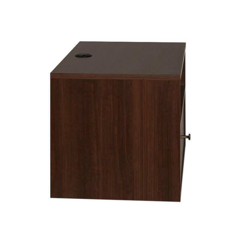 Cherry Floating 1 Drawer Nightstand with Open Shelf