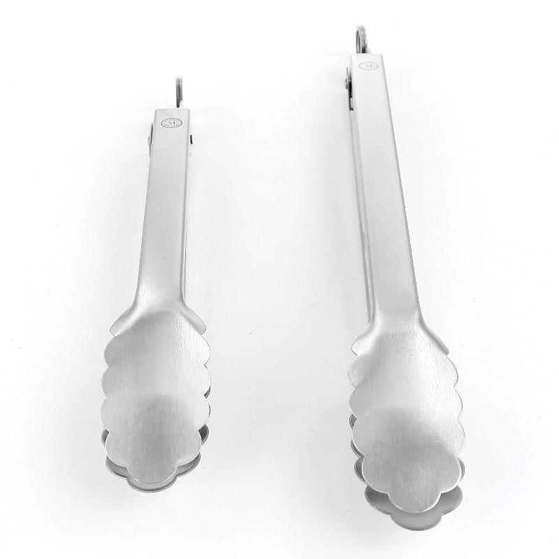 Stainless Steel 2-Piece Kitchen Tongs Set with Hanging Loop