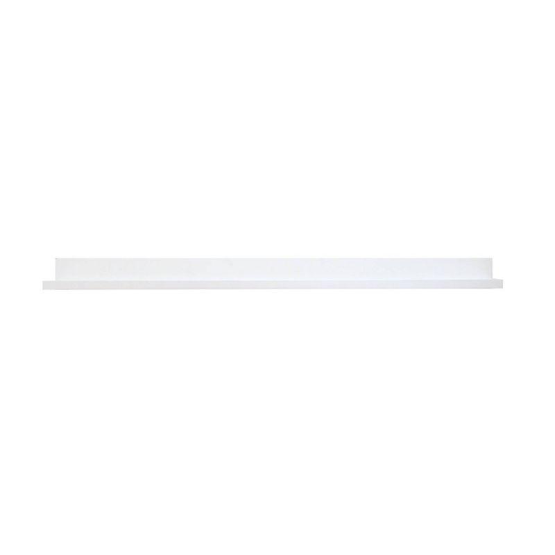 InPlace 72" x 4.5" Picture Ledge Wall Shelf- White: Modern Floating Display, MDF, Includes Mounting Hardware