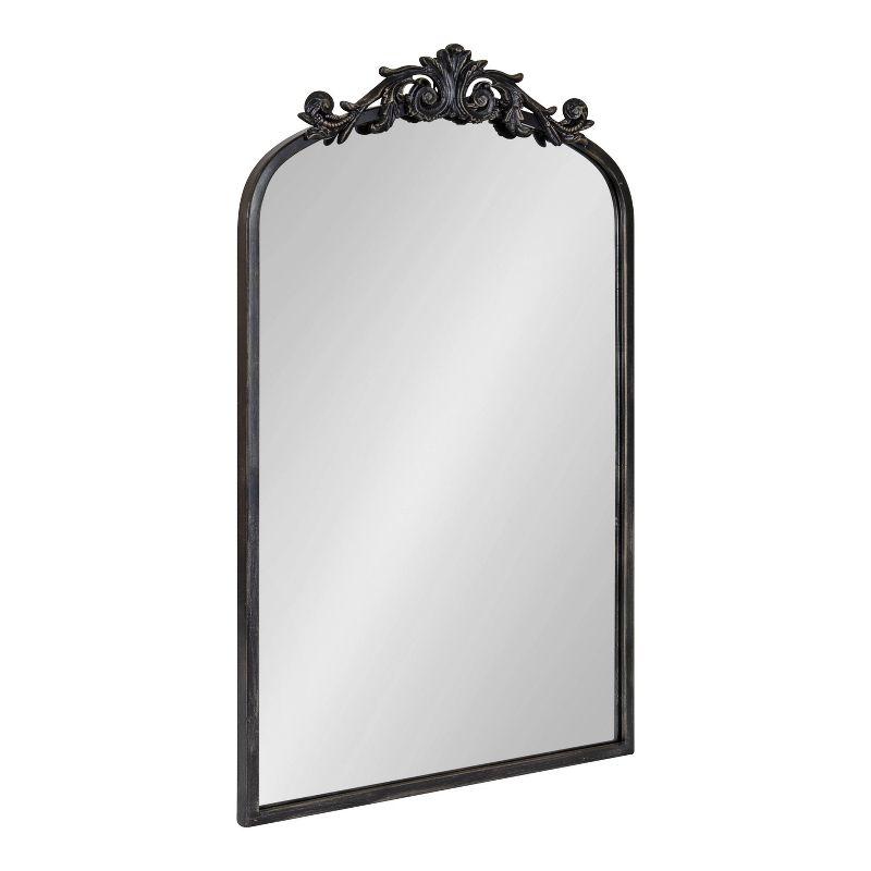 19" x 30.7" Arendahl Traditional Arch Decorative Wall Mirror Black - Kate & Laurel All Things Decor: Elegant Metal Frame