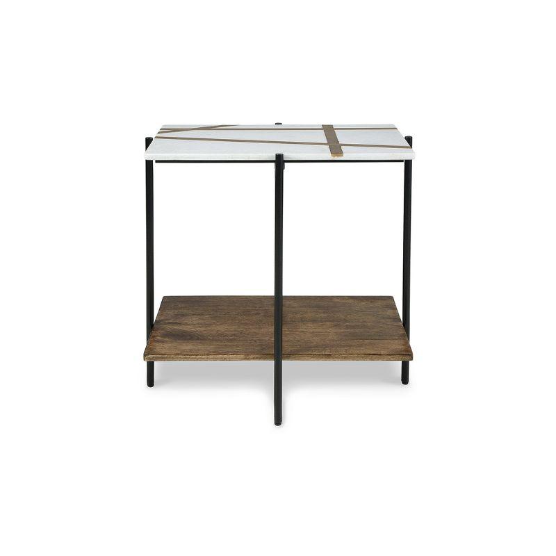 17 Stories Lajoy Marble Top End Table