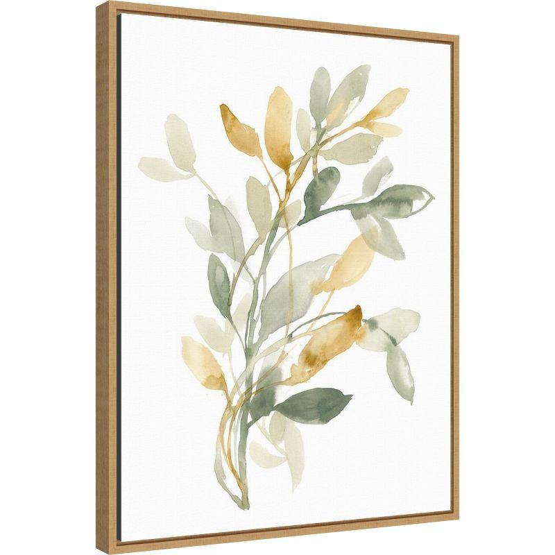 Amanti Art Sage and Sienna Leaves II by Jennifer Goldberger Canvas Wall Art Print Framed 18 x 24-in.