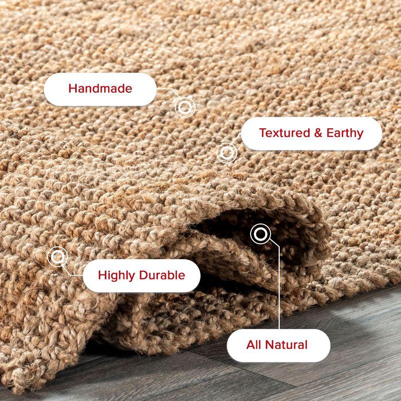 Nuloom Ashli Solid 6x9 Jute Indoor Area Rug for Dining Room Rug Neutral Rug Living Room Rug Kitchen, Natural