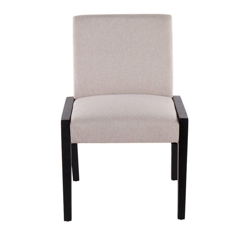 Set of 2 Carmen Dining Chairs Black/Beige - LumiSource: Elegant Upholstered, Contemporary Style, Foam-Padded Comfort