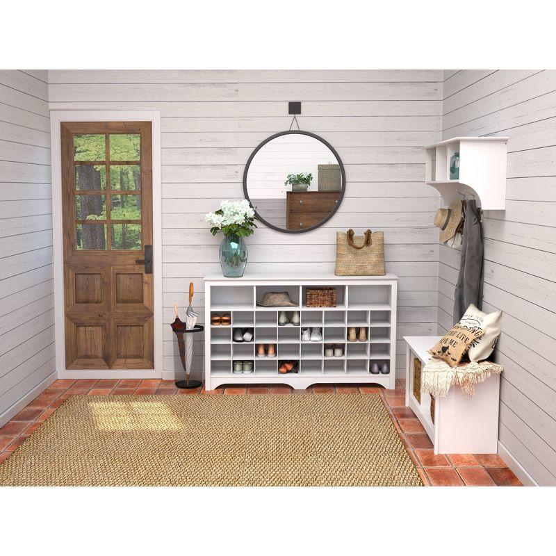 White 60" Stackable Entryway Shoe Cubby Console