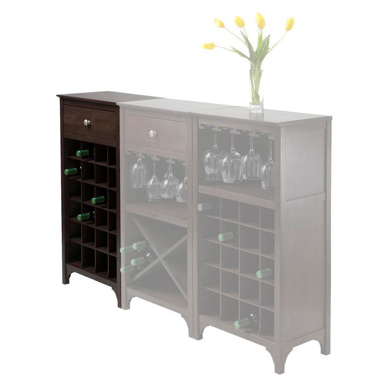 Ancona 24 Bottles Drawer Wine Cabinet Wood/Coffee - Winsome