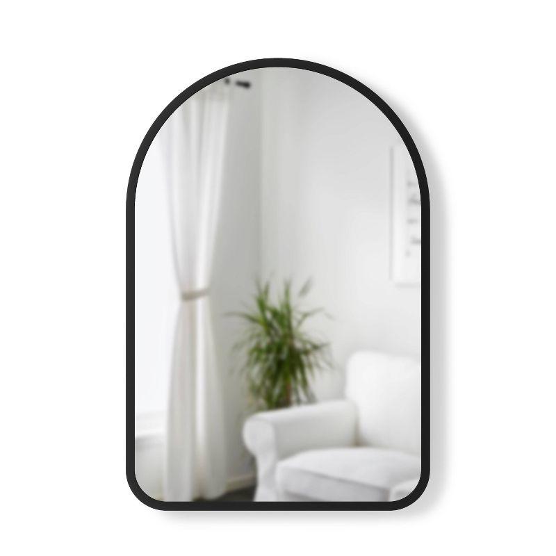 Modern Hub 39.5'' Black Wood Arched Wall Mirror