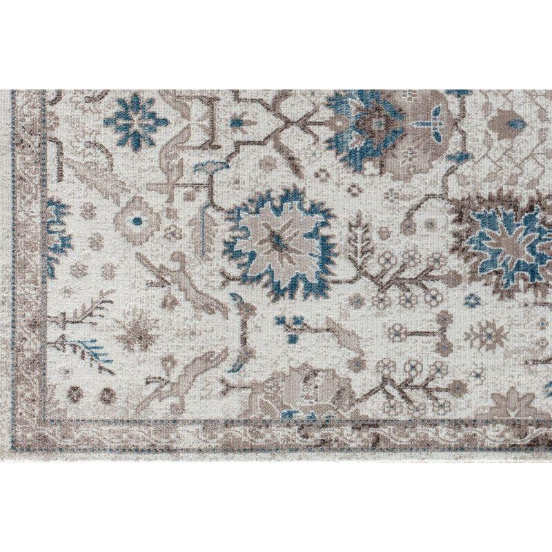 Rugs America Freida FY55B Honeysuckle Vintage Farmhouse Cream Area Rug for Dining Room Rug Neutral Rug Living Room Rug Kitchen, 2'6"x8'