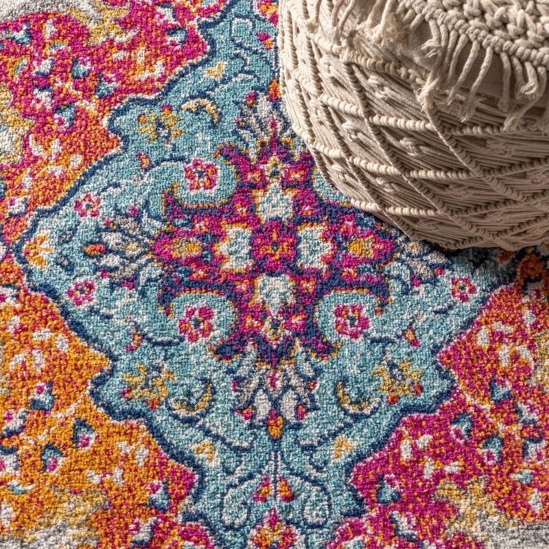 JONATHAN Y Bohemian FLAIR Boho Vintage Medallion Blue/Multi 5 ft. x 8 ft. Area Rug