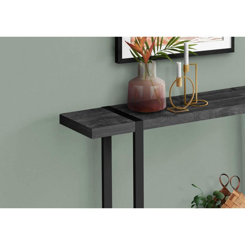 Monarch Specialties Accent Table Console Entryway Narrow Sofa Living Room Bedroom Black Laminate Black Metal Contemporary Modern