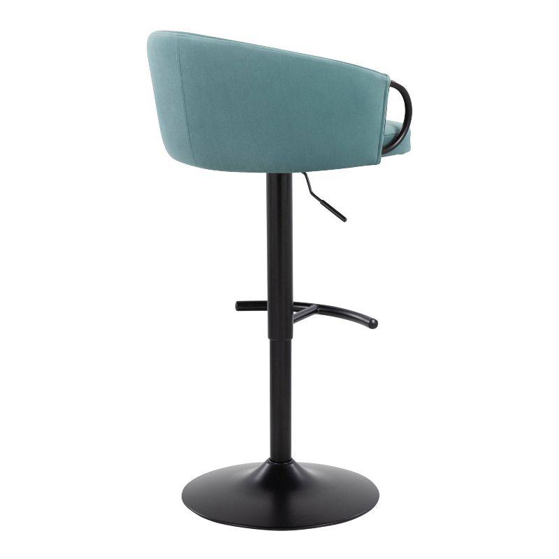LumiSource Swivel Upholstered Adjustable Height Counter Stool with Metal Frame