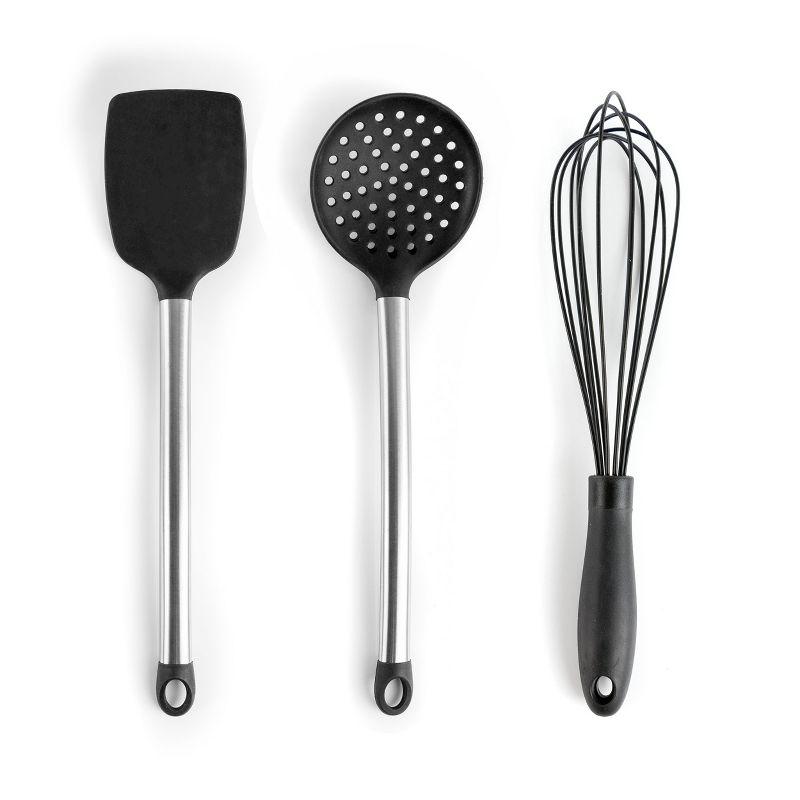 MegaChef 14 Piece Gray Silicone and Stainless Steel Cooking Utensils