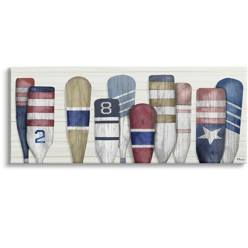 Stupell Industries Port Oars Vintage Americana Patterns Canvas Wall Art, 13 x 30