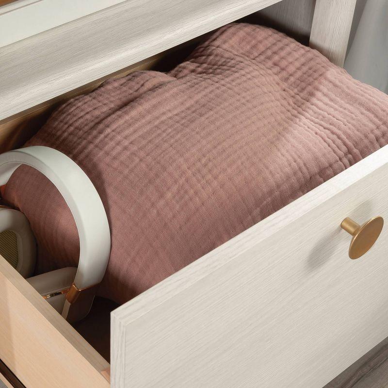 Dover Edge 1 Drawer Nightstand with Shelf Glacier Oak - Sauder: Mid-Century Modern Bedside Table, Laminated Surface, Metal Hardware