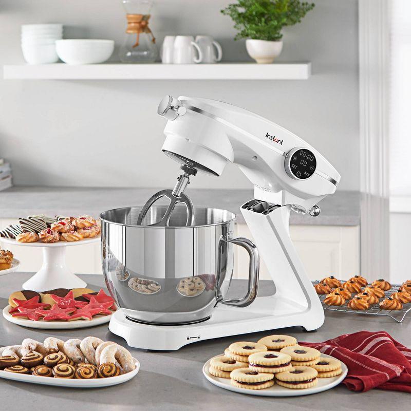 Instant 7.4qt 10 Speed Stand Mixer Pro - Pearl White: Aluminum & Stainless Steel, 600W, Dishwasher-Safe Parts