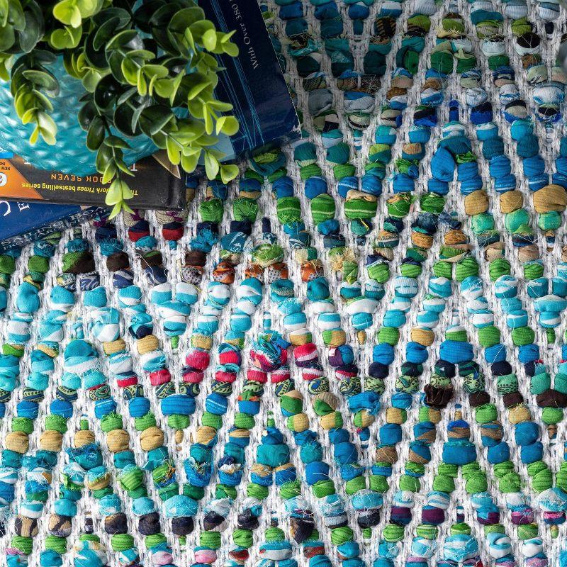 nuLOOM 4'x6' Hand Woven Chevron Rochell Area Rug Green: Contemporary Low Pile Indoor Rectangle Rug