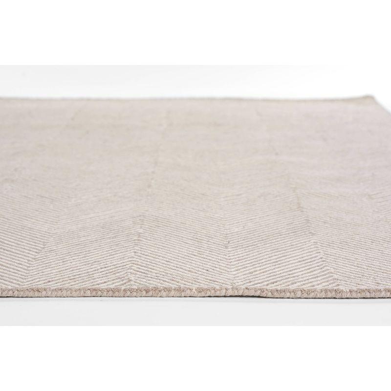 Wheaton Chevron Handmade Tufted Wool Taupe Area Rug