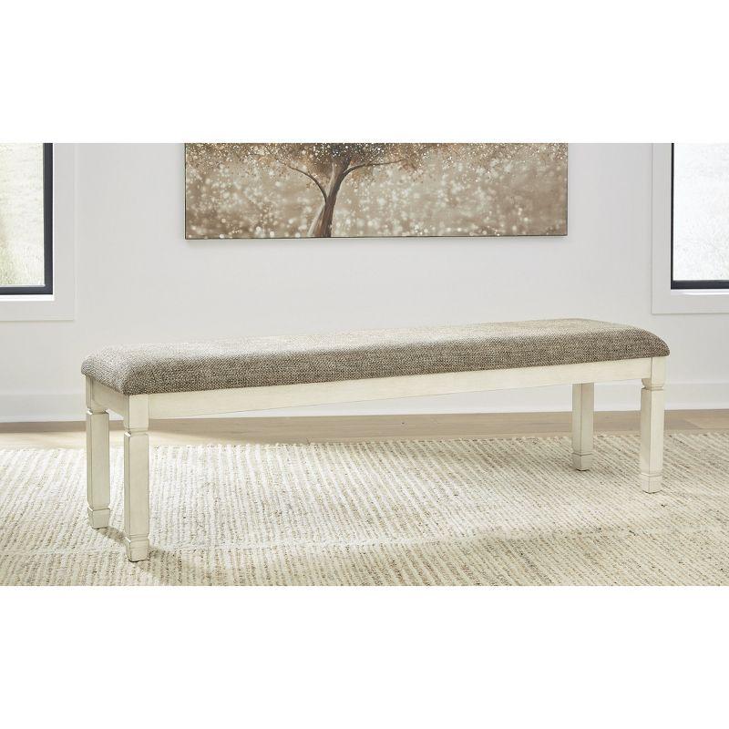 Signature Design by Ashley Casual Bolanburg 65" Dining Bench, Antique Cream/Brown