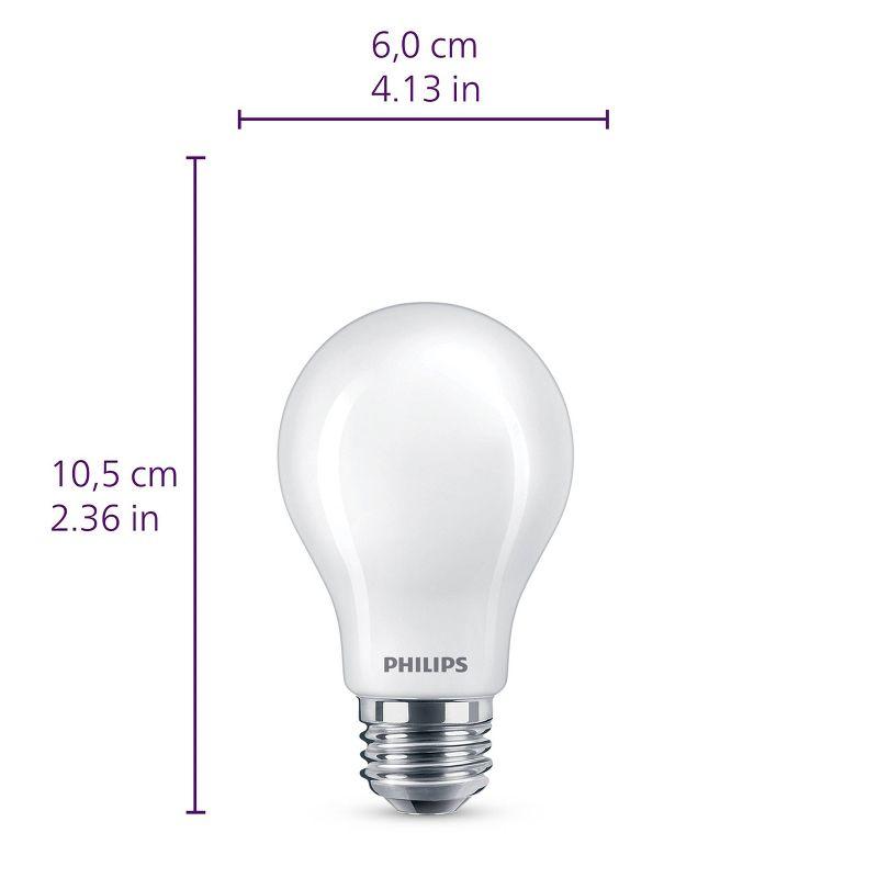 Philips UltraDef LED 60W Frosted Daylight A19 4P: Energy Star Certified Dimmable Light Bulbs, 800 Lumens, 13.7-Year Life