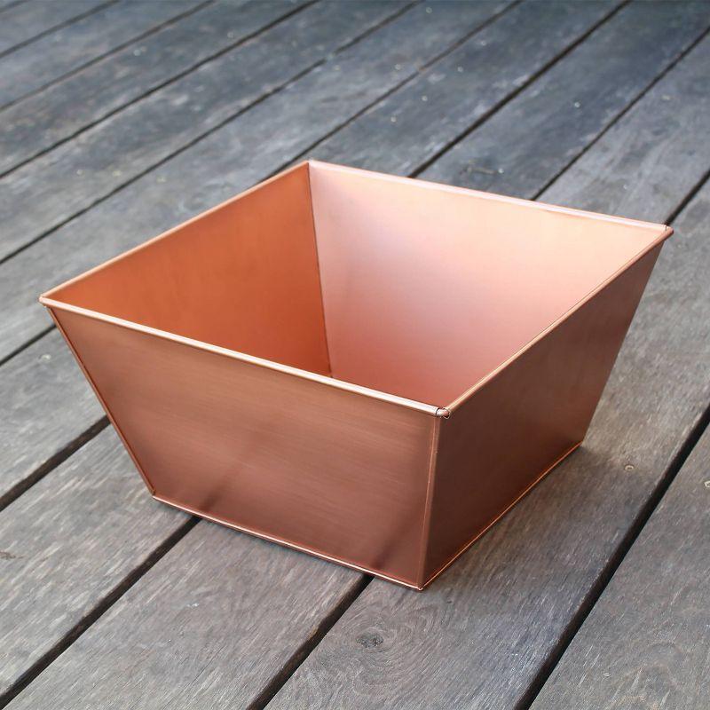 ACHLA Designs 12.5" Wide Indoor/Outdoor Square Galvanized Steel Flower Box Copper Plated: Durable, Weather-Resistant