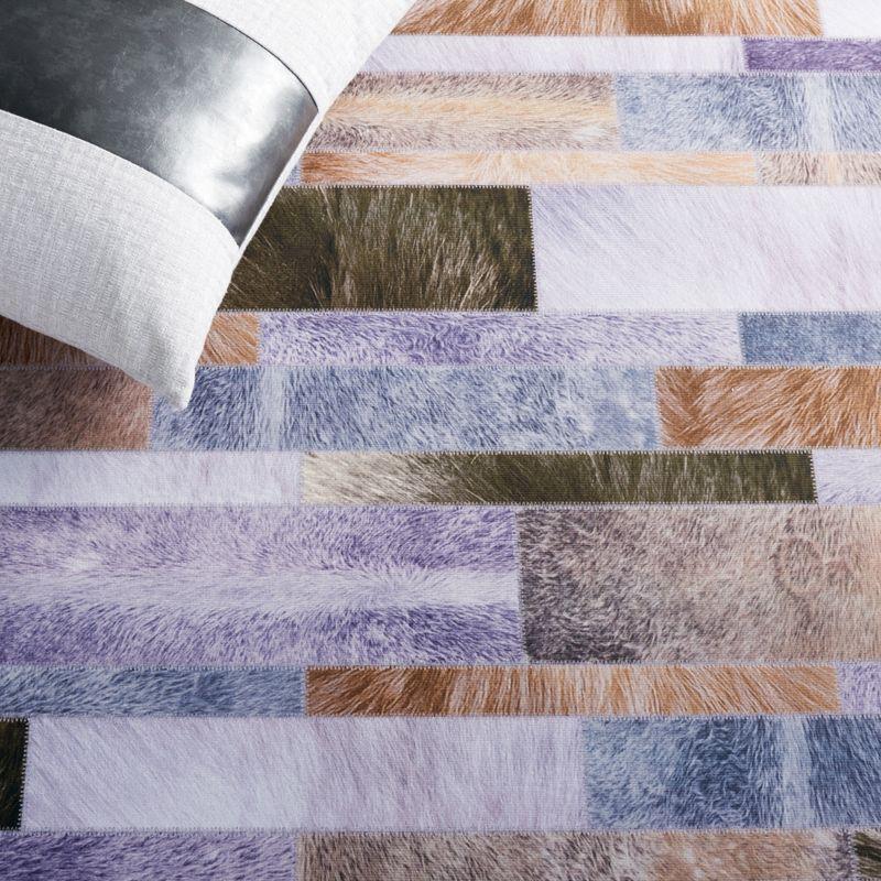 Faux Hide FAH515 Power Loomed Machine Washable Runner Rug - Beige/Purple - 2'6"x8' - Safavieh.